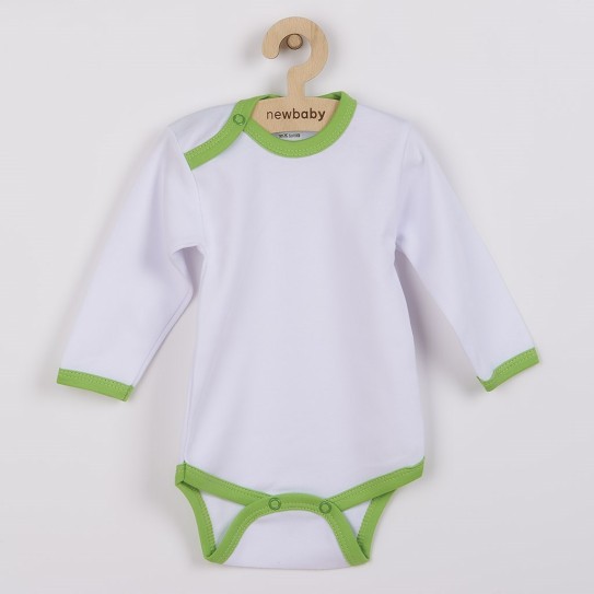 Kojenecké body New Baby s zeleným lemem, barva:...